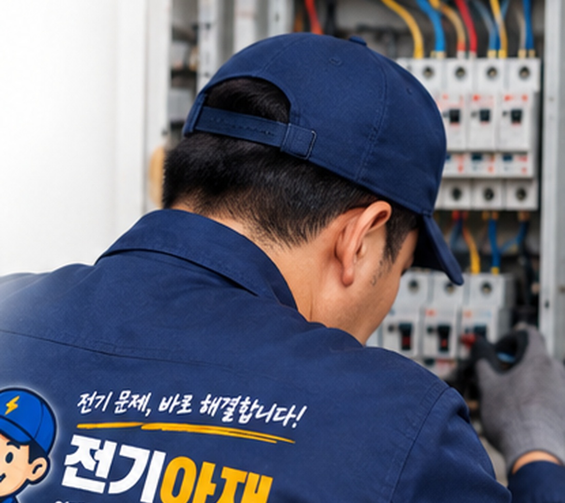 전기 설비를 점검하는 전기 작업 이미지